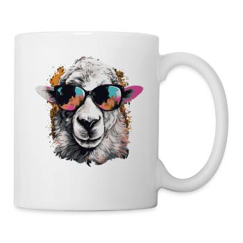 Cooles Schaf mit Sonnenbrille - Tasse - Weiß - Rechts