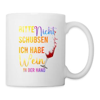 Please don't push – wine in your hand - Mug - white - Right