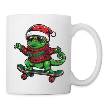 Caméléon Noël drôle - Mug blanc - blanc - Droite