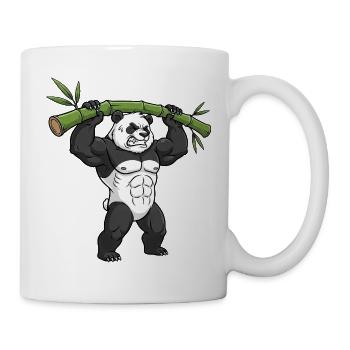 Panda Japan Bambus Kultur Fitness Gym Kraft - Tasse - Weiß - Rechts