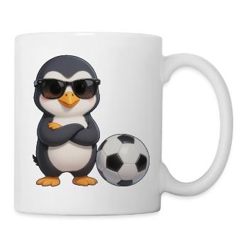 mignon pingouin joueur de football dessin animé - Mug blanc - blanc - Droite