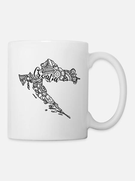 Map Croatia Mandala - Adriatic Coast Travel - Mug - white