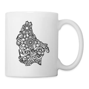 Map of Luxembourg Mandala - Capital Europe Gift - Mug - white - Right