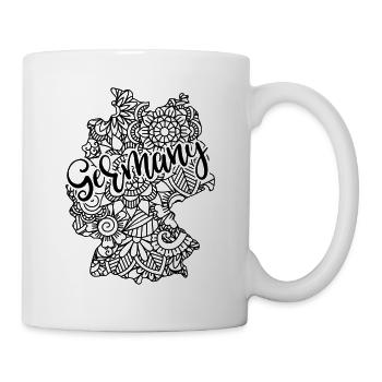 Karte Deutschland Mandala Floral Deutschland - Tasse - Weiß - Rechts