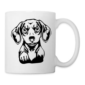 T-shirt chien teckel cadeau - Mug blanc - blanc - Droite