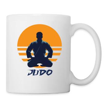 Judo Sonnenuntergang Silhouette - Tasse - Weiß - Rechts