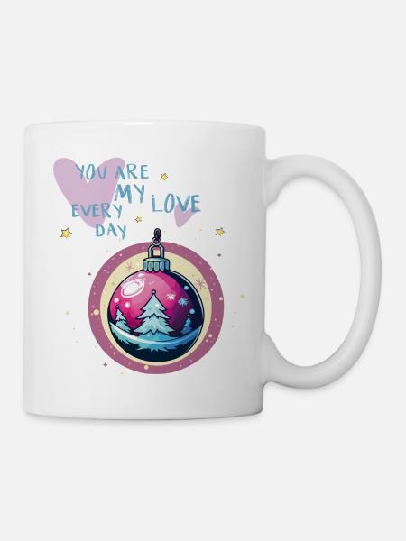 Weihnachtskugel Liebe  - Tasse - Weiß