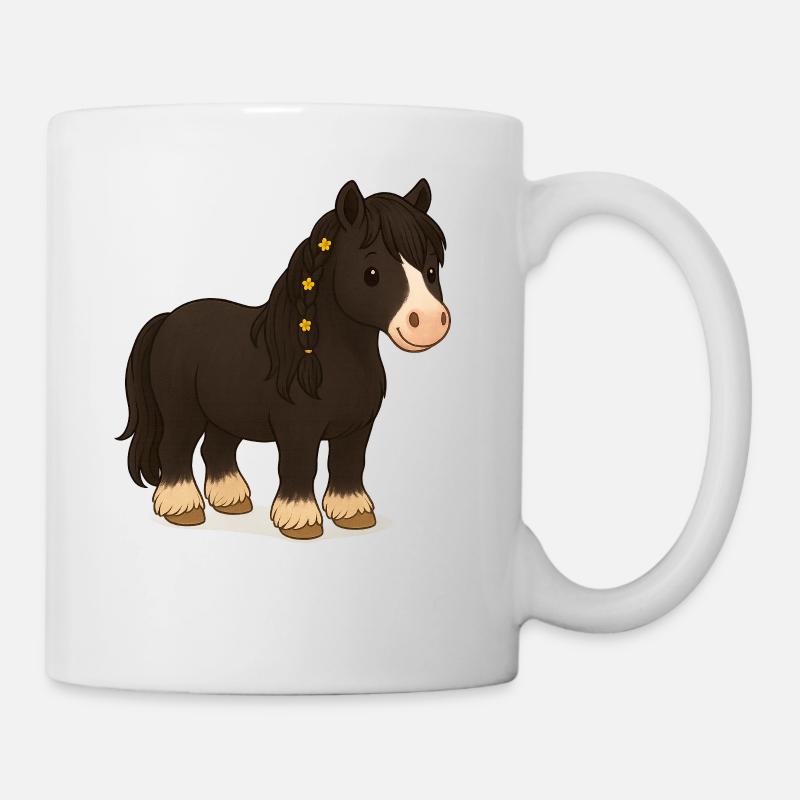Bricoleuse noire Katy avec galon floral - Mug blanc - blanc