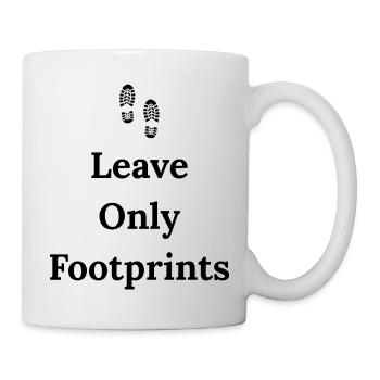 Leave Only Footprints – Travel Shirt - Tasse - Weiß - Rechts