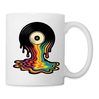 Schmelzendes Regenbogen-Vinyl-Auge - Tasse - Weiß - Rechts