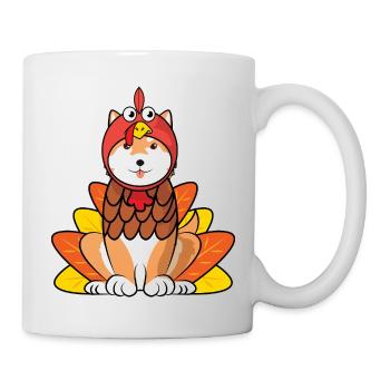 Shiba Inu Thanksgiving Turquie Costume Tenue de chien - Mug blanc - blanc - Droite