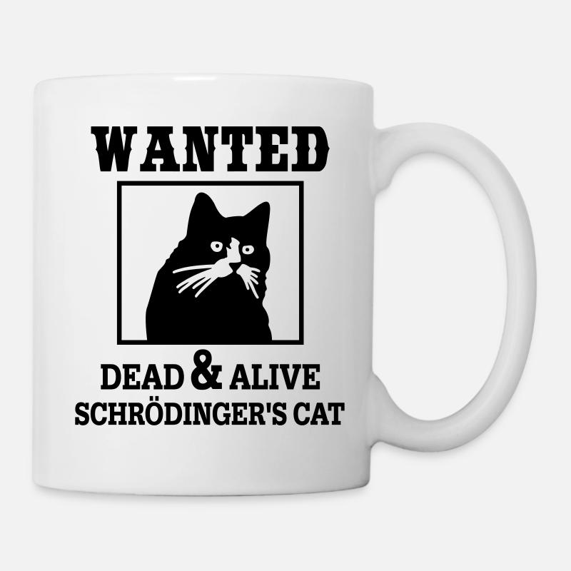 Schrödingers Katze gesucht, Nerdiges Quantenphysik - Tasse - Weiß