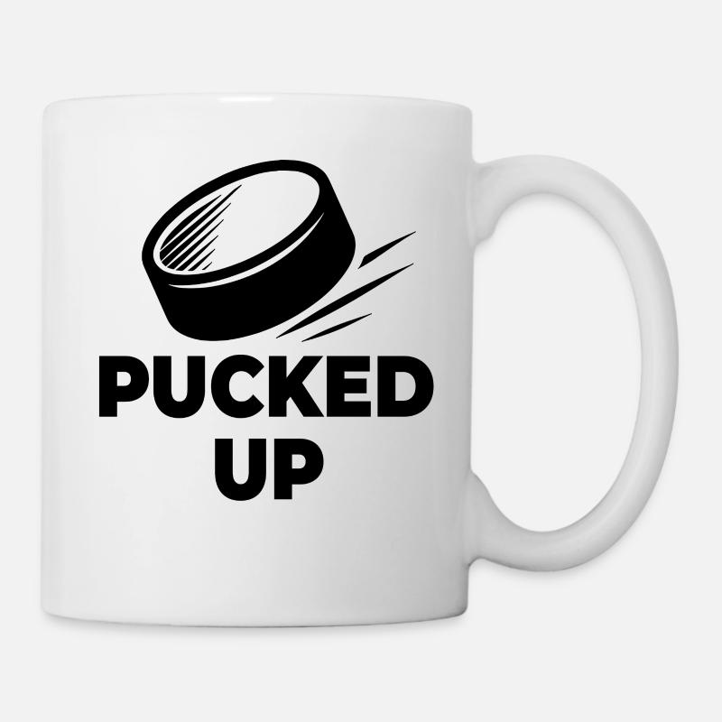 PUCKED-UP-Logo - Tasse - Weiß