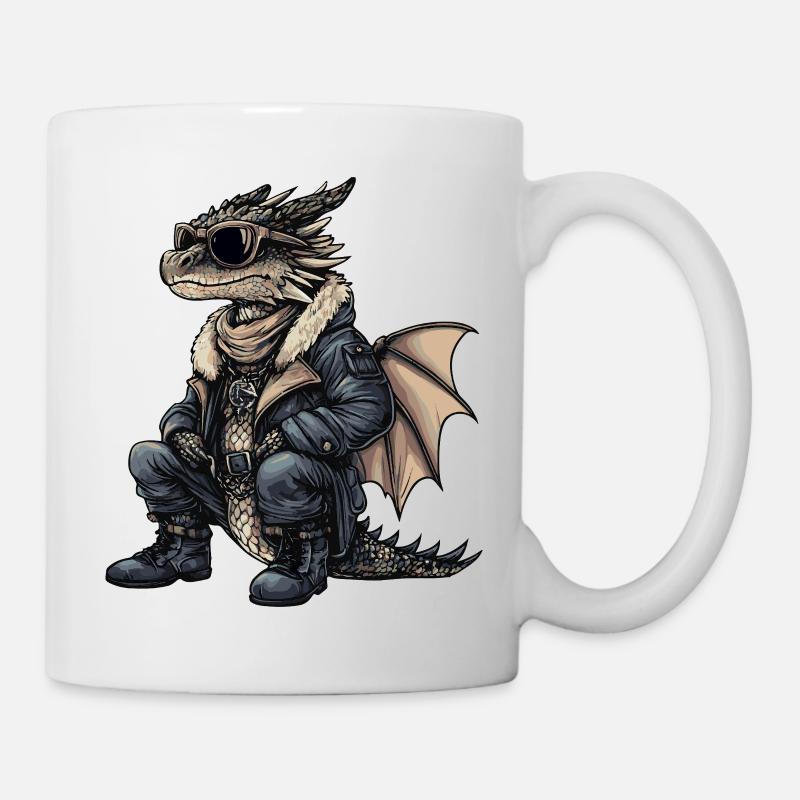 Drache Cool Winter - Tasse - Weiß