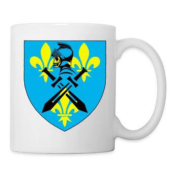 Schwarzer Ritter und mittelalterliches Wappen - Tasse - Weiß - Rechts
