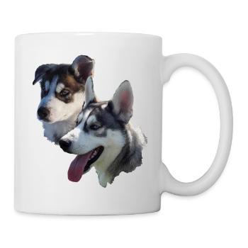 Husky Double Portrait - Mug - white - Right