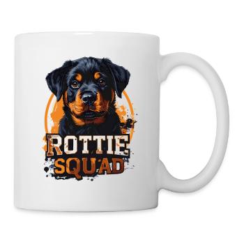 Rottie Squad – Conception Rottweiler solide - Mug blanc - blanc - Droite