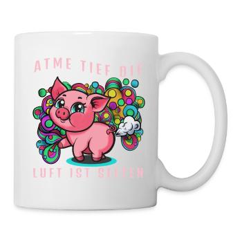 Pink Pig with Colorful Balloons (Furtz) - Mug - white - Right