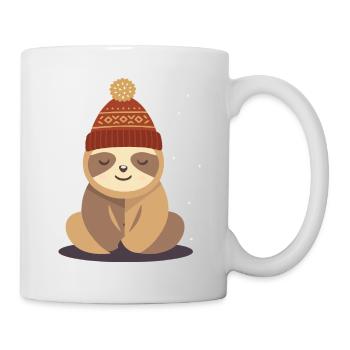 Cozy sloth with winter hat – animal motif - Mug - white - Right