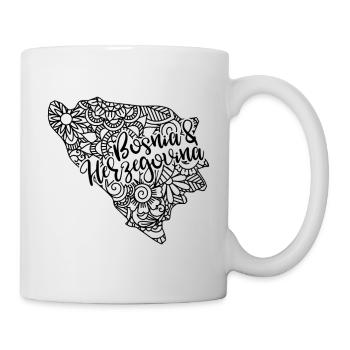 Bosnien und Herzegowina Karte Mandala Sarajevo - Tasse - Weiß - Rechts
