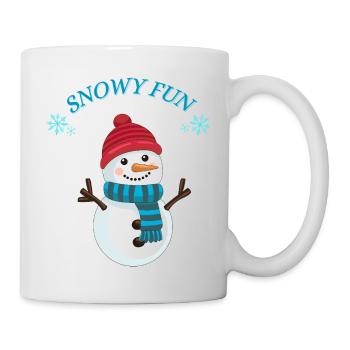 Bonhomme de neige amusant - Mug blanc - blanc - Droite