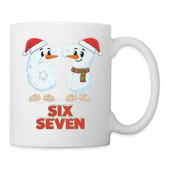 6 7 Meme Weihnachten Lustig Sechs Sieben Geschenk - Tasse - Weiß - Rechts