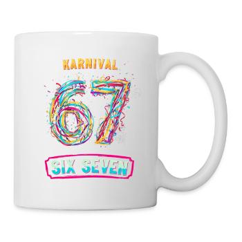 6 7 Meme Kostümersatz Fasching Karneval  - Tasse - Weiß - Rechts