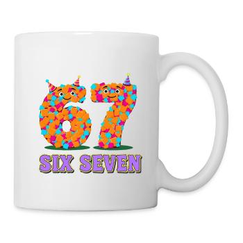 6 7 Meme  Fasching & Karneval - Tasse - Weiß - Rechts