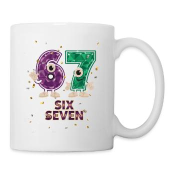 6 7 Konfetti Karneval Fasching Kostümersatz - Tasse - Weiß - Rechts