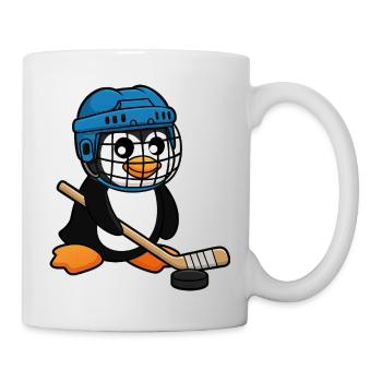 Lustiger Pinguin Hockey Spieler Comic Eishockey - Tasse - Weiß - Rechts