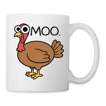 Turkey moo, pretending it's a cow, funny - Mug - white - Right