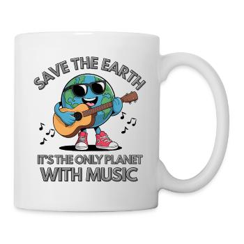 Save the Earth -It's the only Planet with Music - Mug - white - Right