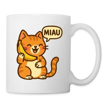 Chat au téléphone - Mug blanc - blanc - Droite
