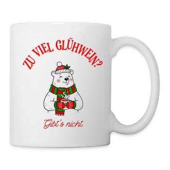 Weihnachten Glühwein Humor Eisbär Spruch - Tasse - Weiß - Rechts
