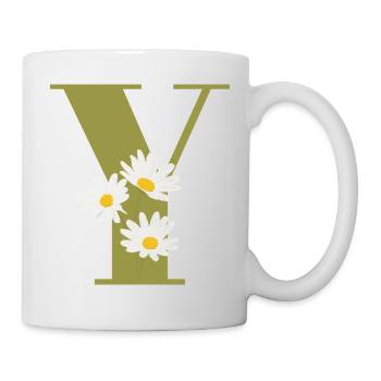 Letter y green daisies - Mug - white - Right