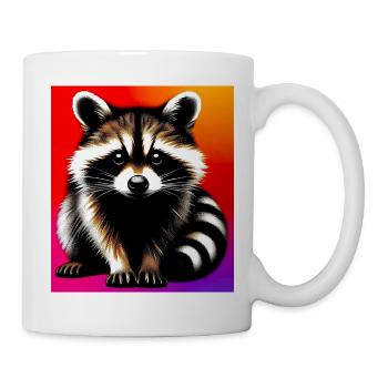 Raton laveur - Mug blanc - blanc - Droite