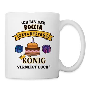 Boccia Geburtstag Bocciaspieler Geb Boule Spieler - Tasse - Weiß - Rechts