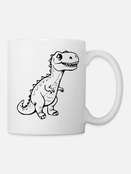 niedlicher Dinosaurier - Tasse - Weiß