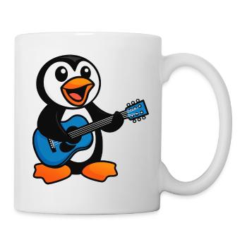 Cute Penguin Guitar Guitarist Music Singer Chibi - Mug - white - Right