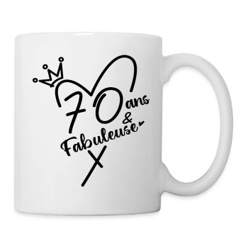 70 Ans Et Fabuleuse Cadeau Anniversaire Femme  - Mug blanc - blanc - Droite