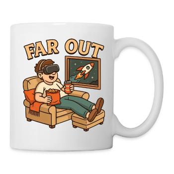 Astronaute cool Puces VR Regarder la télévision Se détendre - Mug blanc - blanc - Droite