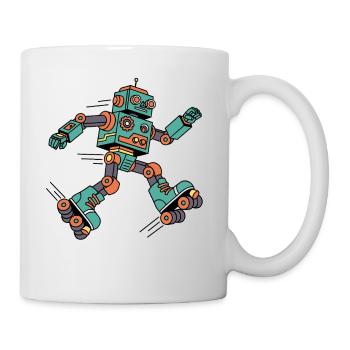 Robot Skater Cartoon Retro - Mug - white - Right