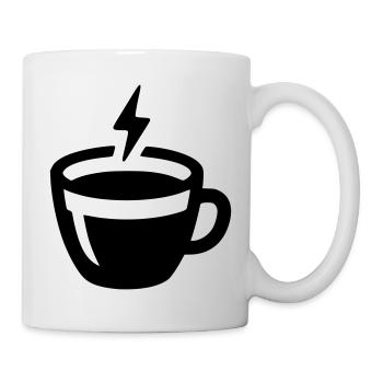 Energie-Kick: Kaffee-Tasse mit Blitz-Symbol - Tasse - Weiß - Rechts