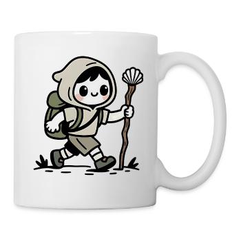 Pilger auf dem Jakobsweg - Tasse - Weiß - Rechts