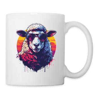 Cooles Retro-Schaf mit Brille - Tasse - Weiß - Rechts