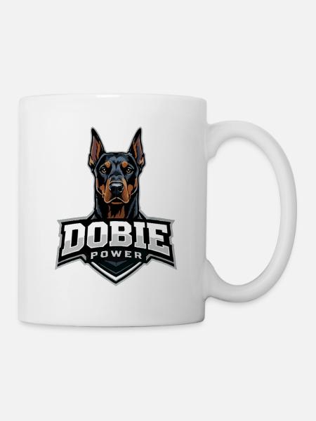Dobie Power Dobermann Motiv - Tasse - Weiß