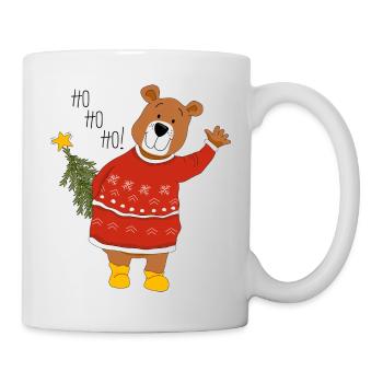 Bär mit Weihnachtsbaum - Tasse - Weiß - Rechts