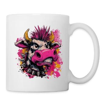Punk Kuh – Sauvage et rebelle - Mug blanc - blanc - Droite