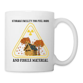 Stockage du bois dans le panneau de protection contre les radiations - Mug blanc - blanc - Droite