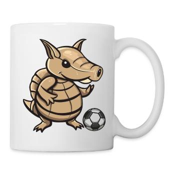 Armadillo Kicker Cartoon Design - Tasse - Weiß - Rechts